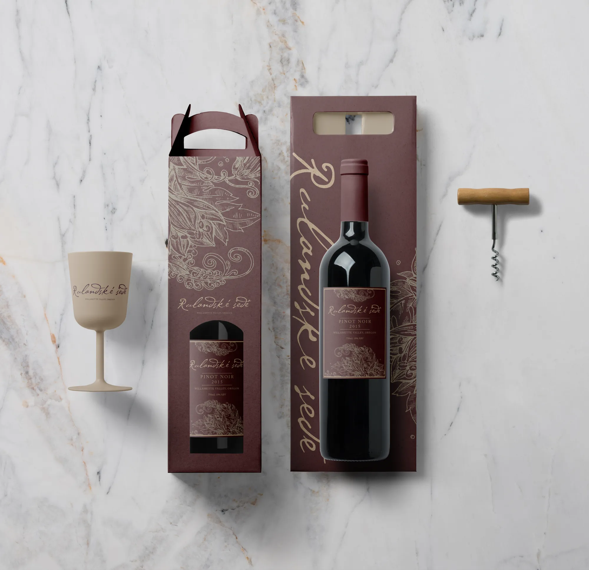 Wine bottles with custom packaging